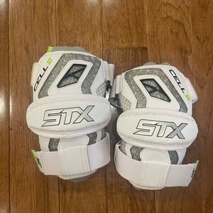 STX Cell VI White and Gray Lacrosse Elbow Pads